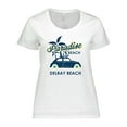 thumbnail image 1 of Inktastic Paradise Beach in Delray Beach with Palm Trees and Car Women's Plus Size T-Shirt, 1 of 5
