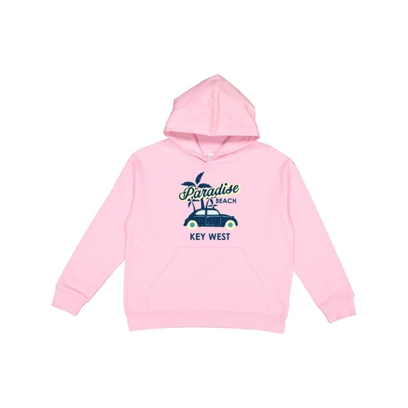 Inktastic Paradise Beach in Key West with Palm Trees and Car Youth Hoodie Sweatshirt