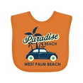 thumbnail image 1 of Inktastic Paradise Beach in West Palm Beach with Palm Trees and Car Boys or Girls Baby Bib, 1 of 4