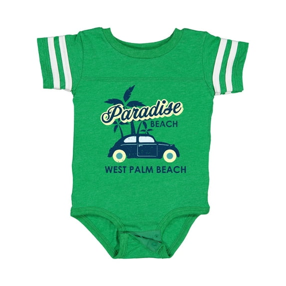 Inktastic Paradise Beach in West Palm Beach with Palm Trees and Car Boys or Girls Baby Bodysuit
