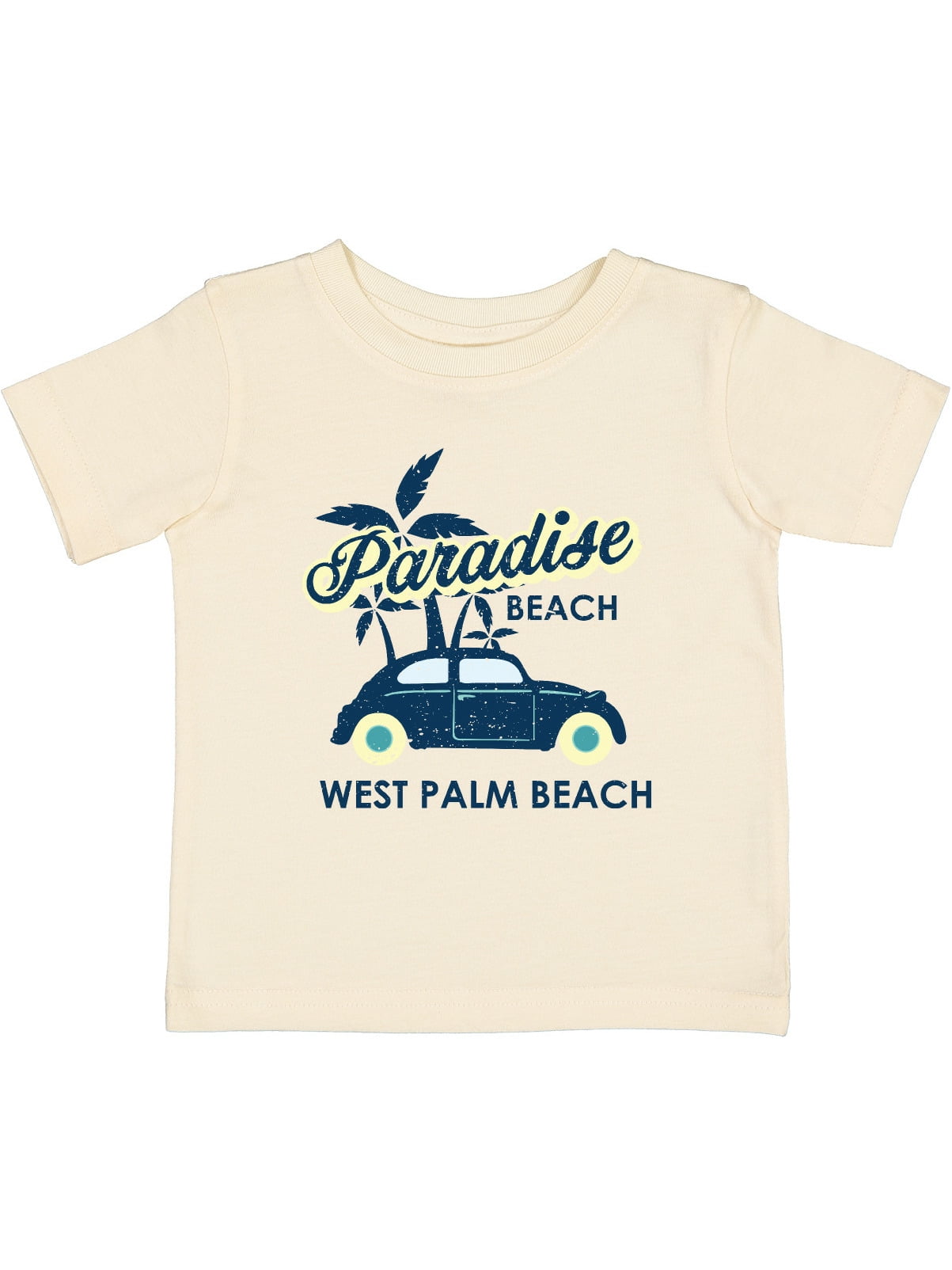 Inktastic Paradise Beach in West Palm Beach with Palm Trees and Car Boys or  Girls Baby T-Shirt