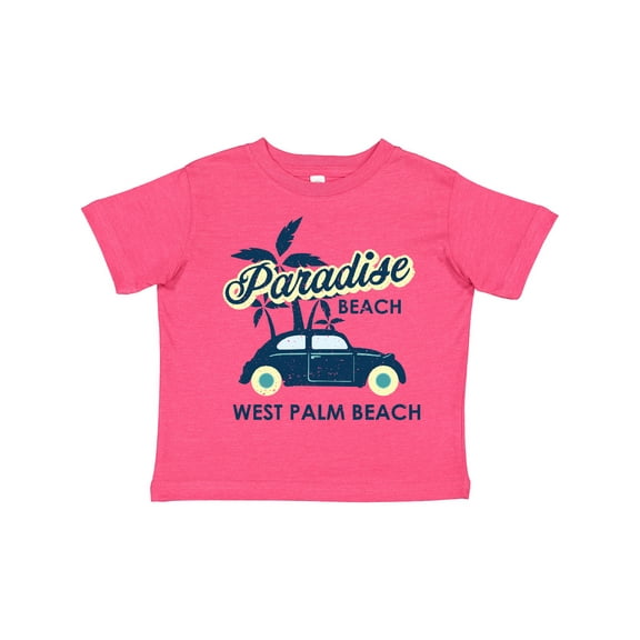 Inktastic Paradise Beach in West Palm Beach with Palm Trees and Car Boys or Girls Toddler T-Shirt
