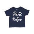thumbnail image 1 of Inktastic Paris Bonjour with Hearts in White Text Boys or Girls Toddler T-Shirt, 1 of 5