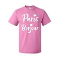 thumbnail image 1 of Inktastic Paris Bonjour with Hearts in White Text T-Shirt, 1 of 5