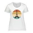 thumbnail image 1 of Inktastic Paris Eiffel Tower Retro Sunset Women's Plus Size T-Shirt, 1 of 5