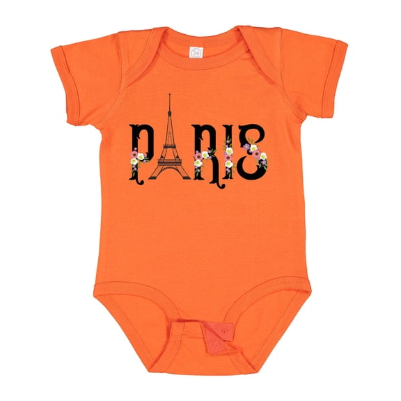Inktastic Paris Eiffel Tower with Flowers Boys or Girls Baby Bodysuit