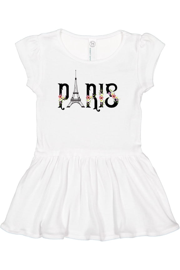 Paris Eiffel Tower with Flowers Girls Baby Dress