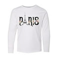 thumbnail image 1 of Inktastic Paris Eiffel Tower with Flowers Long Sleeve Youth T-Shirt, 1 of 5