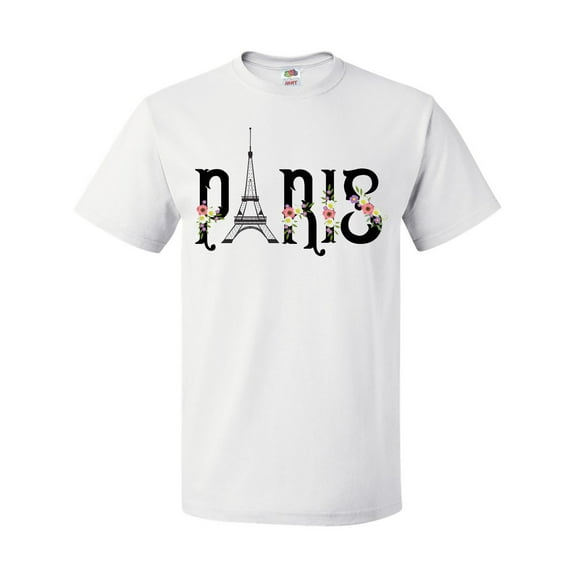 Inktastic Paris Eiffel Tower with Flowers T-Shirt