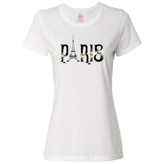 Inktastic Paris Eiffel Tower with Flowers Women's T-Shirt