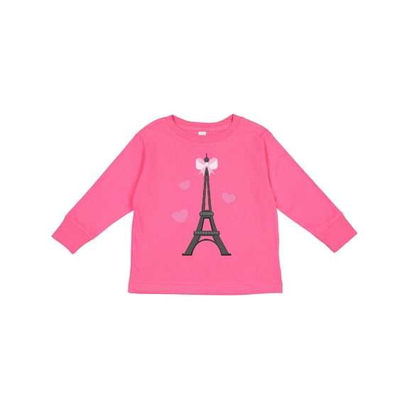 Inktastic Paris Lover Eiffel Tower Girls Long Sleeve Toddler T-Shirt