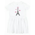 thumbnail image 1 of Inktastic Paris Lover Eiffel Tower Girls Toddler Dress, 1 of 5