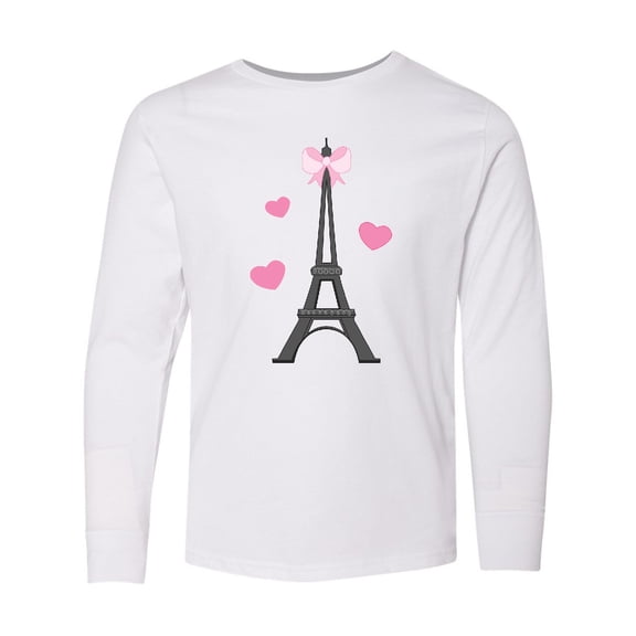 Inktastic Paris Lover Eiffel Tower Long Sleeve Youth T-Shirt