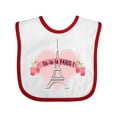 thumbnail image 1 of Inktastic Paris Oo-la-la with Eiffel Tower and Flowers in Pink Heart Boys or Girls Baby Bib, 1 of 4