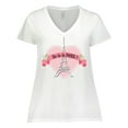thumbnail image 1 of Inktastic Paris Oo-la-la with Eiffel Tower and Flowers in Pink Heart Women's Plus Size V-Neck T-Shirt, 1 of 5
