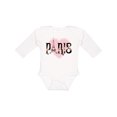 thumbnail image 1 of Inktastic Paris Pink Heart Eiffel Tower with Flowers Boys or Girls Long Sleeve Baby Bodysuit, 1 of 5