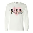 thumbnail image 1 of Inktastic Paris Pink Heart Eiffel Tower with Flowers Long Sleeve T-Shirt, 1 of 5
