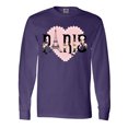 thumbnail image 1 of Inktastic Paris Pink Heart Eiffel Tower with Flowers Long Sleeve T-Shirt, 1 of 5