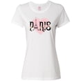 thumbnail image 1 of Inktastic Paris Pink Heart Eiffel Tower with Flowers Women's T-Shirt, 1 of 5
