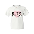thumbnail image 1 of Inktastic Paris Pink Heart Eiffel Tower with Flowers Youth T-Shirt, 1 of 5