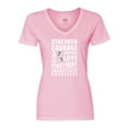 thumbnail image 1 of Inktastic Parkinson Disease Awareness Strength Courage and Support Women's V-Neck T-Shirt, 1 of 5