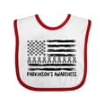 thumbnail image 1 of Inktastic Parkinson's Awareness Gray Ribbons and Flag Boys or Girls Baby Bib, 1 of 4