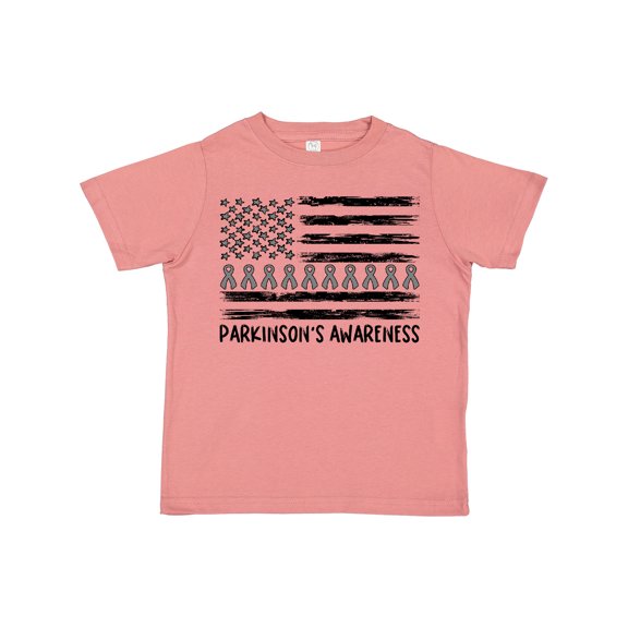 Inktastic Parkinson's Awareness Gray Ribbons and Flag Boys or Girls Toddler T-Shirt