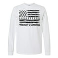 thumbnail image 1 of Inktastic Parkinson's Awareness Gray Ribbons and Flag Long Sleeve T-Shirt, 1 of 5