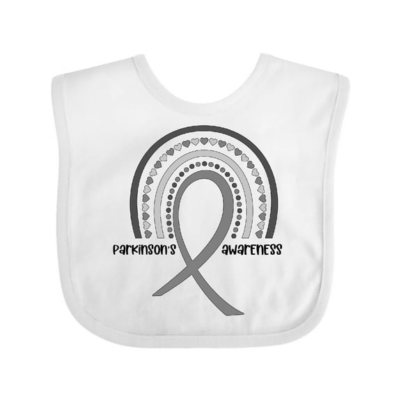 Inktastic Parkinson's Awareness Ribbon Rainbow Boys or Girls Baby Bib