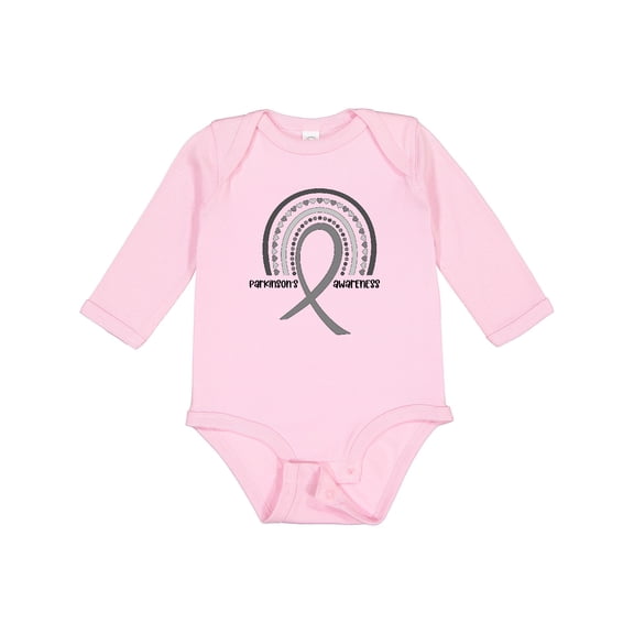 Inktastic Parkinson's Awareness Ribbon Rainbow Boys or Girls Long Sleeve Baby Bodysuit