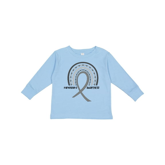 Inktastic Parkinson's Awareness Ribbon Rainbow Boys or Girls Long Sleeve Toddler T-Shirt