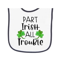 Inktastic Part Irish All Trouble St. Patrick's Day with Green Clovers Baby Terry Cloth Bib