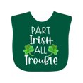 thumbnail image 1 of Inktastic Part Irish All Trouble St. Patrick's Day with Green Clovers Boys or Girls Baby Bib, 1 of 4