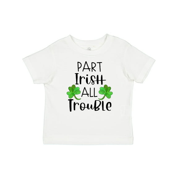 Inktastic Part Irish All Trouble St. Patrick's Day with Green Clovers Boys or Girls Baby T-Shirt