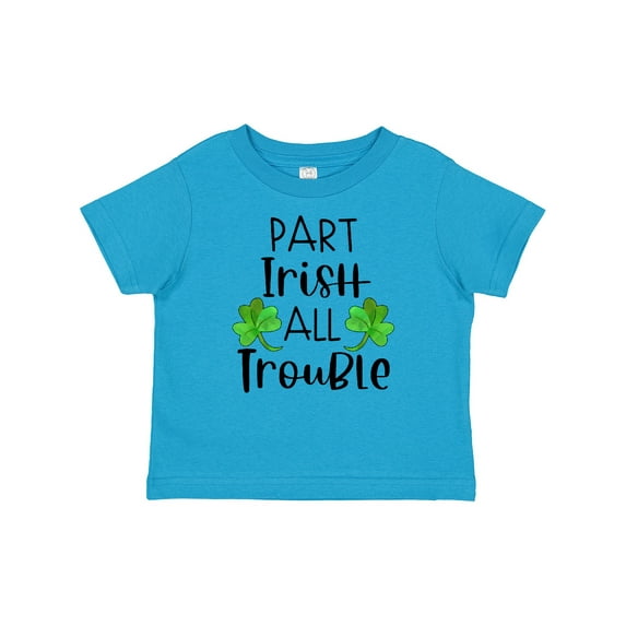 Inktastic Part Irish All Trouble St. Patrick's Day with Green Clovers Boys or Girls Baby T-Shirt