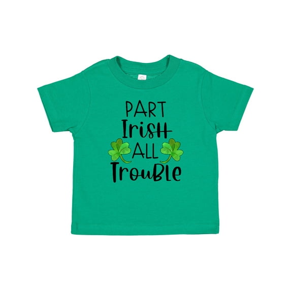 Inktastic Part Irish All Trouble St. Patrick's Day with Green Clovers Boys or Girls Baby T-Shirt