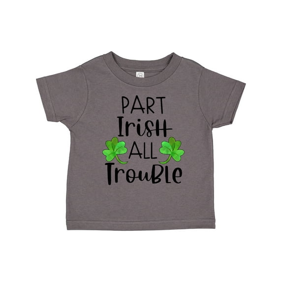 Inktastic Part Irish All Trouble St. Patrick's Day with Green Clovers Boys or Girls Toddler T-Shirt