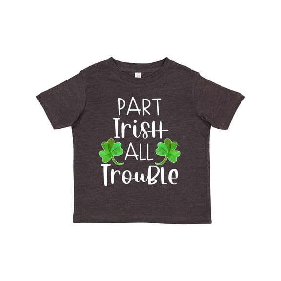 Inktastic Part Irish All Trouble St. Patrick's Day with Green Clovers Boys or Girls Toddler T-Shirt