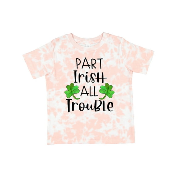 Inktastic Part Irish All Trouble St. Patrick's Day with Green Clovers Boys or Girls Toddler T-Shirt