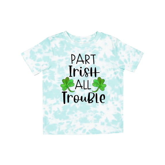 Inktastic Part Irish All Trouble St. Patrick's Day with Green Clovers Boys or Girls Toddler T-Shirt