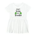 thumbnail image 1 of Inktastic Part Irish All Trouble St. Patrick's Day with Green Clovers Girls Baby Dress, 1 of 5