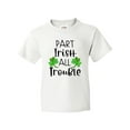 thumbnail image 1 of Inktastic Part Irish All Trouble St. Patrick's Day with Green Clovers Youth T-Shirt, 1 of 5