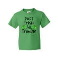 thumbnail image 1 of Inktastic Part Irish All Trouble St. Patrick's Day with Green Clovers Youth T-Shirt, 1 of 5
