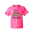 thumbnail image 1 of Inktastic Part Irish All Trouble St. Patrick's Day with Green Clovers Youth T-Shirt, 1 of 5