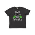 thumbnail image 1 of Inktastic Part Irish All Trouble St. Patrick's Day with Green Clovers Youth T-Shirt, 1 of 5