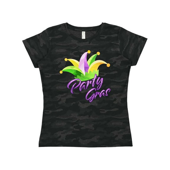 Inktastic Party Gras Mardi Gras Jester Hat Women's T-Shirt