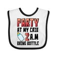 thumbnail image 1 of Inktastic Party at My Crib 2 A.m. Bring Bottle Baby Humor Boys or Girls Baby Bib, 1 of 4