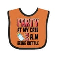 thumbnail image 1 of Inktastic Party at My Crib 2 A.m. Bring Bottle Baby Humor Boys or Girls Baby Bib, 1 of 4
