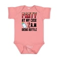 thumbnail image 1 of Inktastic Party at My Crib 2 A.m. Bring Bottle Baby Humor Boys or Girls Baby Bodysuit, 1 of 5