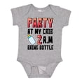thumbnail image 1 of Inktastic Party at My Crib 2 A.m. Bring Bottle Baby Humor Boys or Girls Baby Bodysuit, 1 of 5